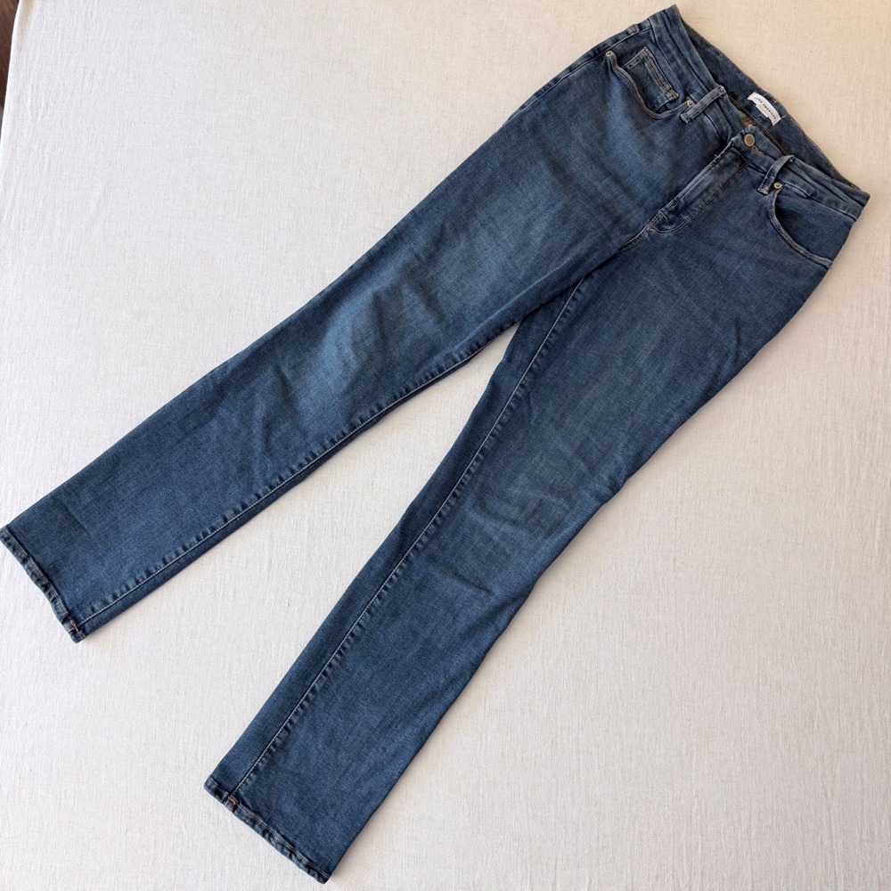 Good American Good Legs Straight Long Jeans Blue High Rise Size 8 29 - Picture 2 of 9